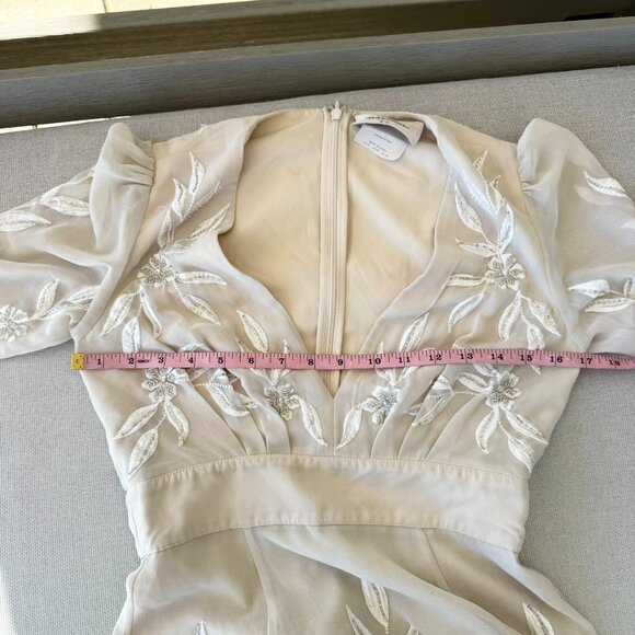 Anthropologie BHLDN Belize Dress Wedding Gown Maxi Long Sleeve Formal Cream 4 - Picture 12 of 14